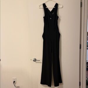 Express Black Cross-Back Wide-Leg Jumpsuit
